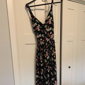 Gap Maxi Dress Black Floral Size 12 NWT